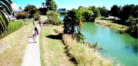 Cycle track along river